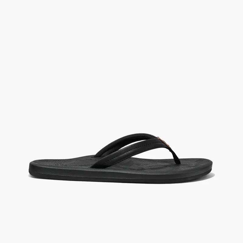 Reef Womens Tides Black Flip Flops-2
